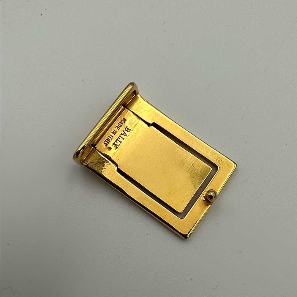 BALLY Gold Silver Two Tone Belt Buckle 1.75”x1.25” - Picture 2 of 5